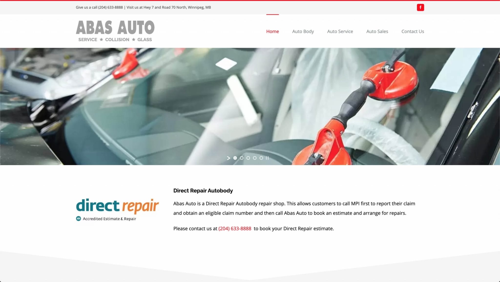 Abas Auto and Glass Website